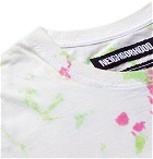 Neighborhood - Logo-Printed Tie-Dyed Cotton-Blend Jersey T-Shirt - White