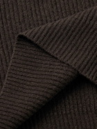 De Petrillo - Slim-Fit Ribbed Merino Wool and Cashmere-Blend Rollneck Sweater - Brown