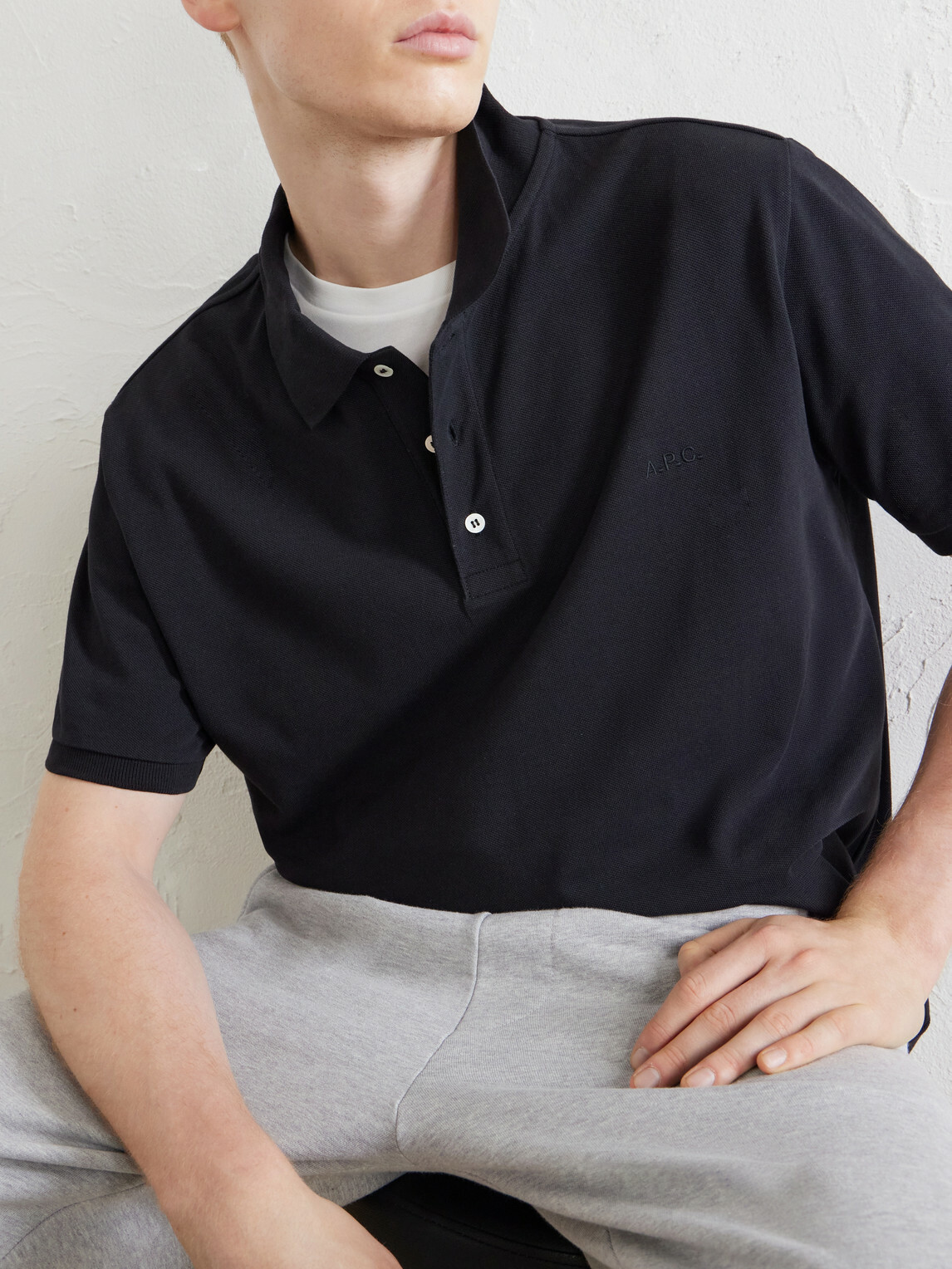 A.P.C. - Joe Cotton-Piqué Polo Shirt - Black