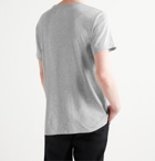 Pasadena Leisure Club - Enzyme-Washed Logo-Print Mélange Combed Cotton-Blend Jersey T-Shirt - Gray