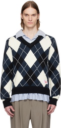 Charles Jeffrey LOVERBOY Blue Smart Sweater