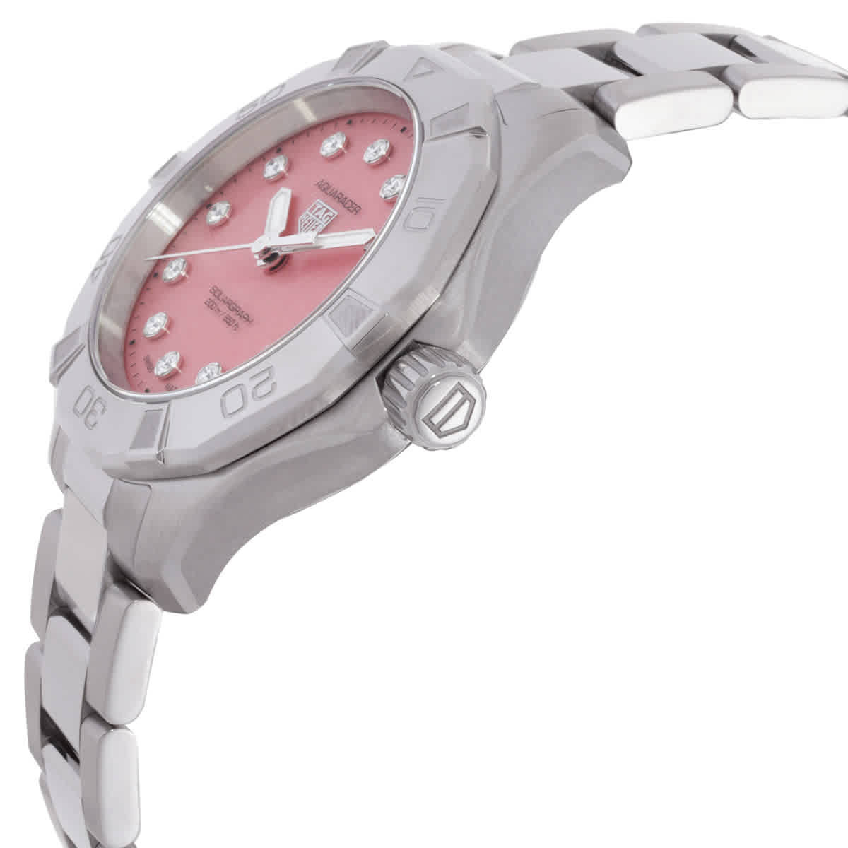 Tag Heuer Aquaracer Quartz Diamond Pink Dial Ladies Watch WBP1318.BA0005