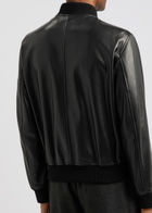 Versace Leather Bomber Jacket Black