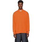 Heron Preston Orange Turtleneck Style Long Sleeve T-Shirt