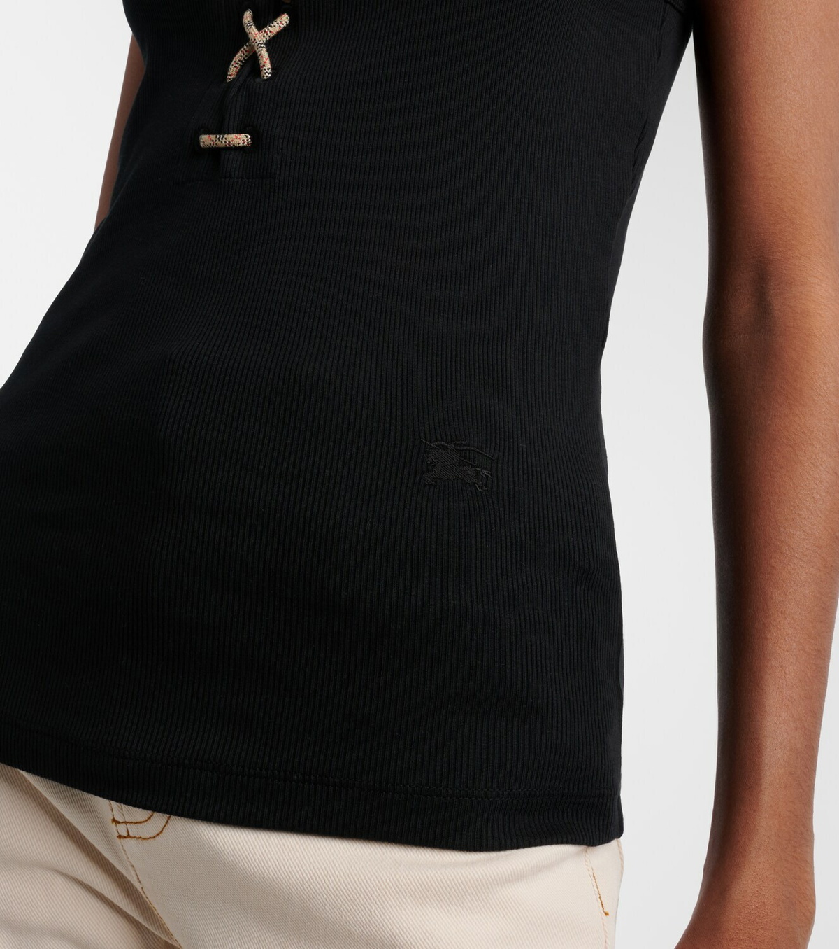Burberry Ribbed-knit cotton-blend tank top