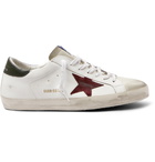 Golden Goose - Superstar Distressed Leather and Suede Sneakers - White