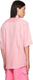 Acne Studios Pink Embroidered Logo Shirt