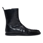 Ann Demeulemeester Black Slits Zip-Up Boots