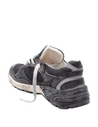 Golden Goose Running Sneakers In Leather And Mesh Color Black/silver