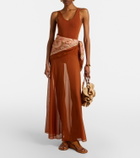 Zimmermann Aster silk-trimmed maxi dress
