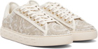 Versace Beige Greca Jacquard Canvas Sneakers