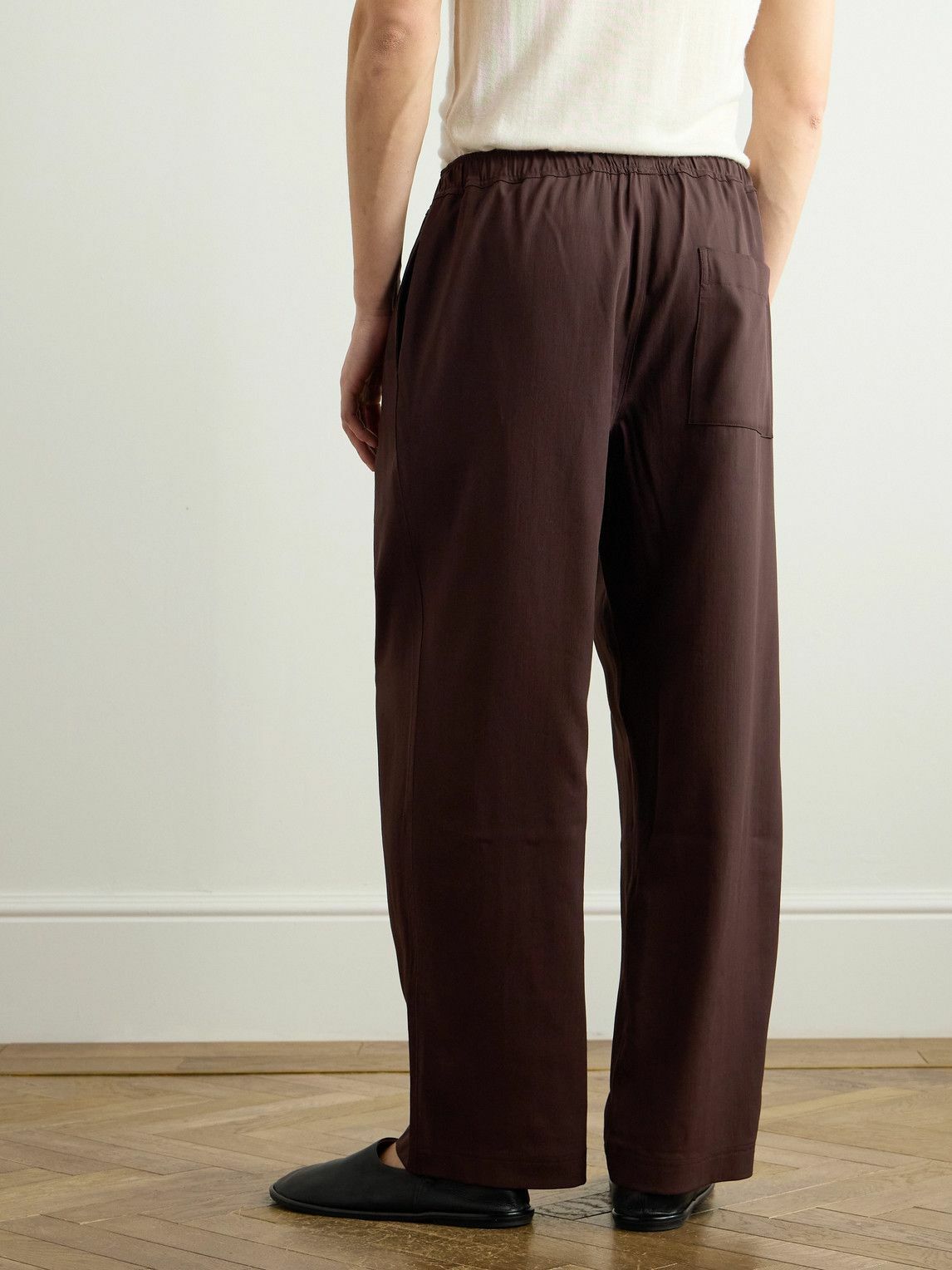 SSAM - Junes Straight-Leg Wool-Blend Twill Trousers - Brown