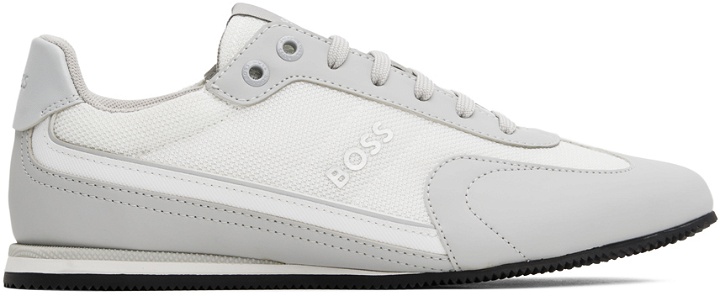 Photo: BOSS Gray & White Paneled Sneakers