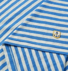 Armor Lux - Striped Slub Cotton and Linen-Blend T-Shirt - Blue