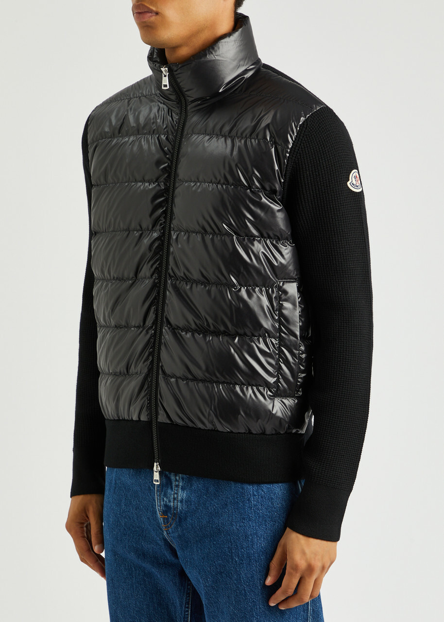 【関税＆送料込み】Moncler Wool Quilted Jacket MONCLER Logo-Appliquéd Quilted Knitted Down Jacket for Men