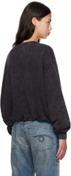 R13 Black 'New York' Balloon Crewneck Sweatshirt