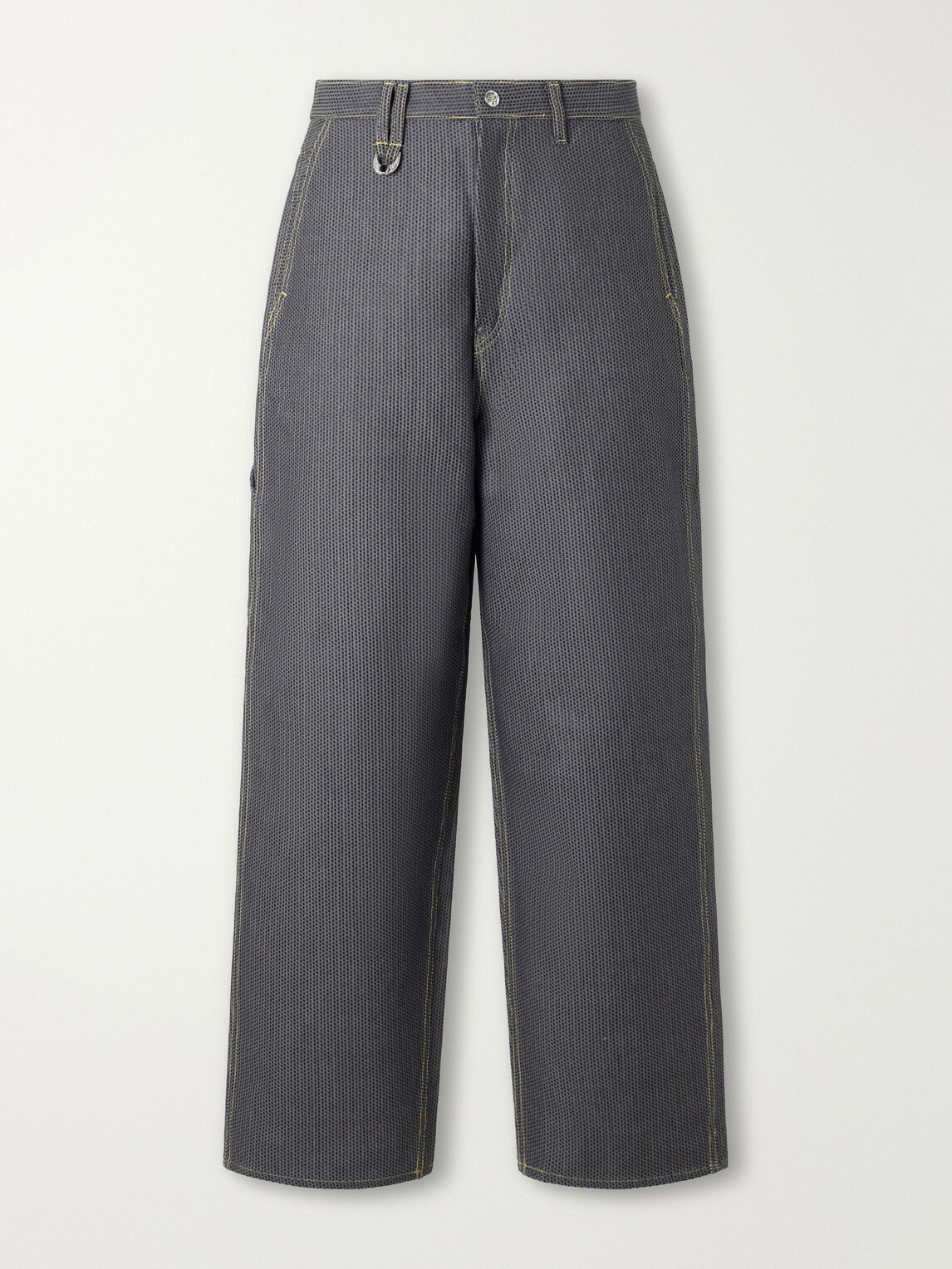 KAPITAL - Straight-Leg Cotton-Jacquard Trousers - Blue