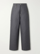 KAPITAL - Straight-Leg Cotton-Jacquard Trousers - Blue