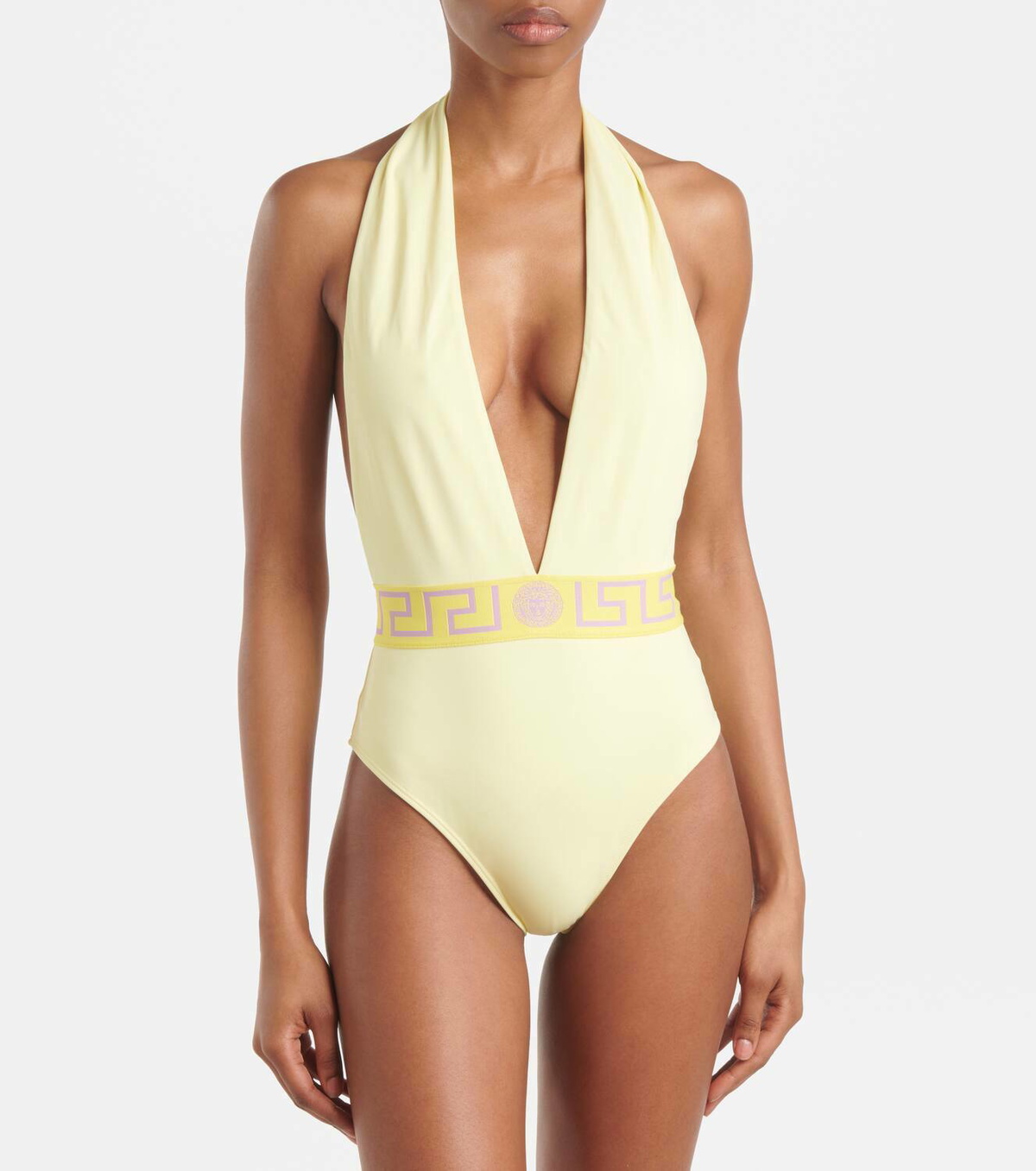 Versace Greca halterneck swimsuit