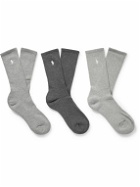 Polo Ralph Lauren - Three-Pack Logo-Embroidered Ribbed Cotton-Blend Socks