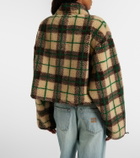 Miu Miu Plaid cropped fleece jacket