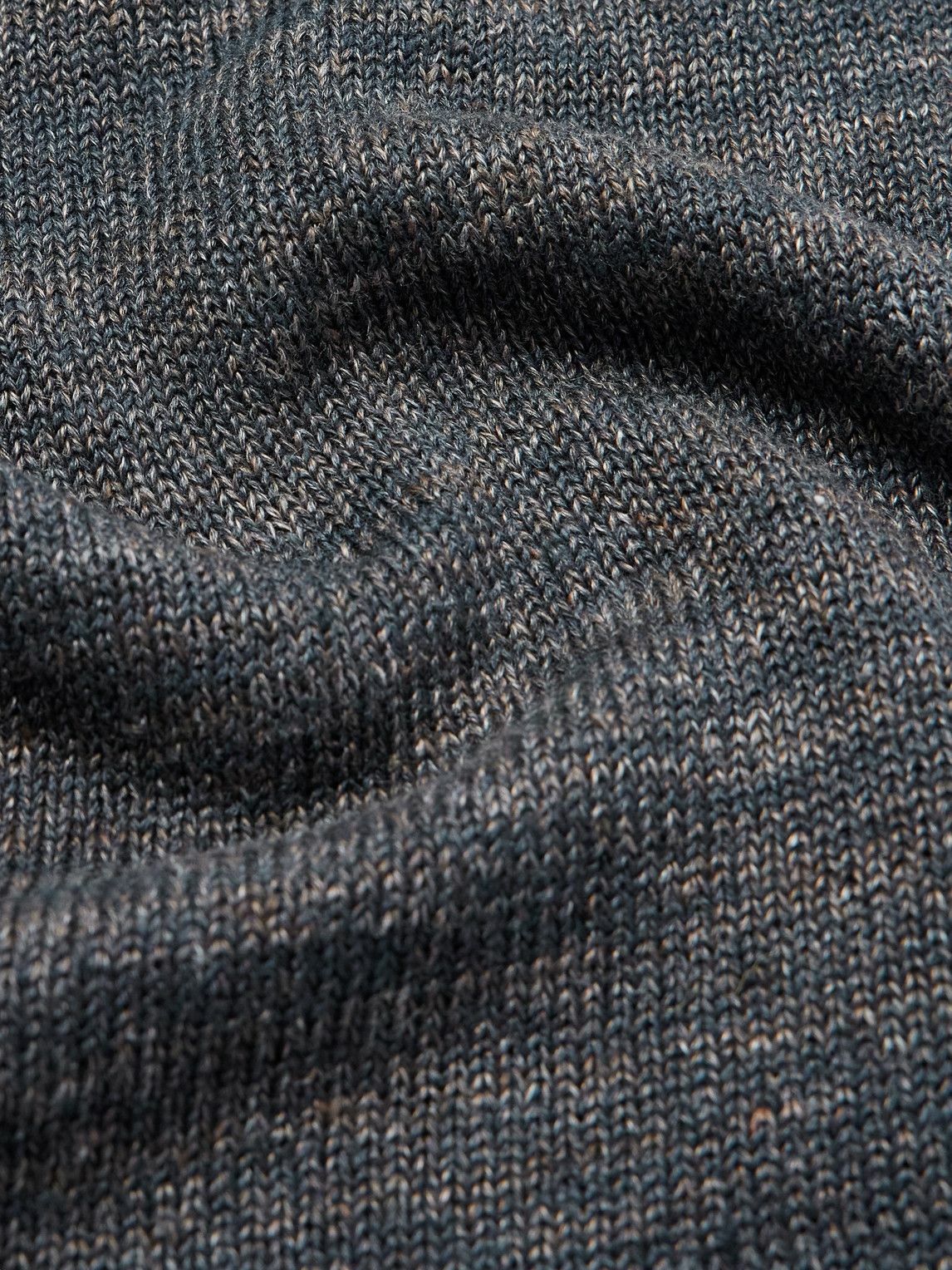 Inis Meáin - Knitted Linen Polo Shirt - Gray
