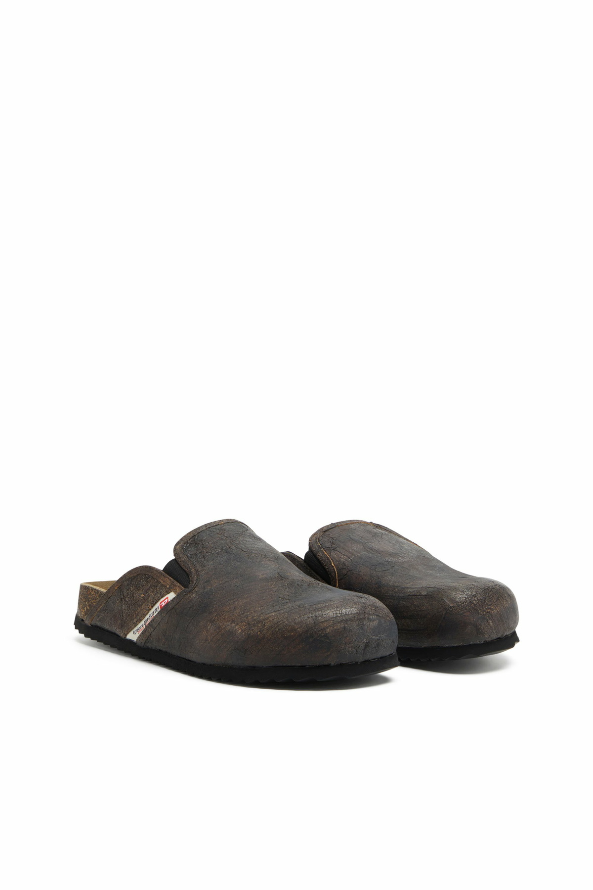 Diesel D-Woodstock-Clogs in crackle-effect suede - Slides Mens in Brown
