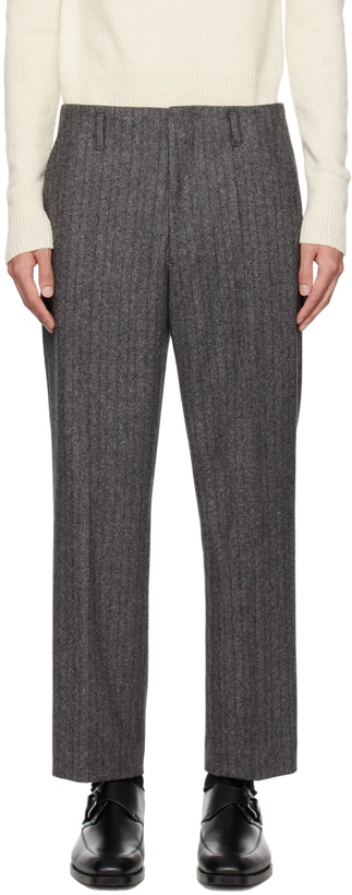 Photo: Dries Van Noten Grey Striped Trousers