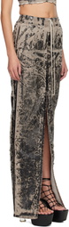 Rick Owens DRKSHDW Black & Gray Concordians Phleg Pillar Denim Maxi Skirt