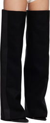 sacai Black Wool Melton Pants Tall Boots