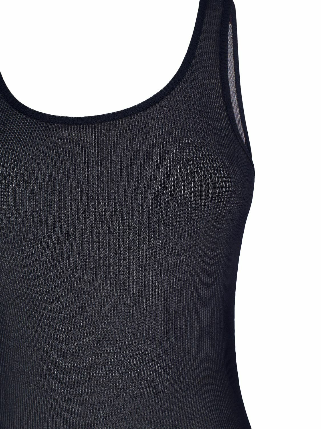 AMI PARIS - Ribbed Viscose Jersey Long Tank Dress AMI
