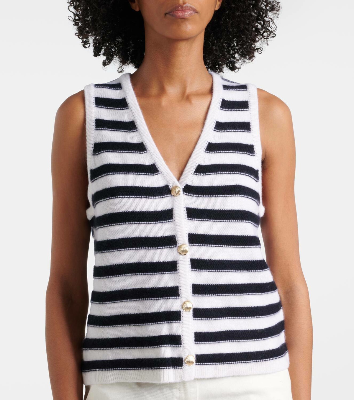 Jardin des Orangers Striped cashmere sweater vest