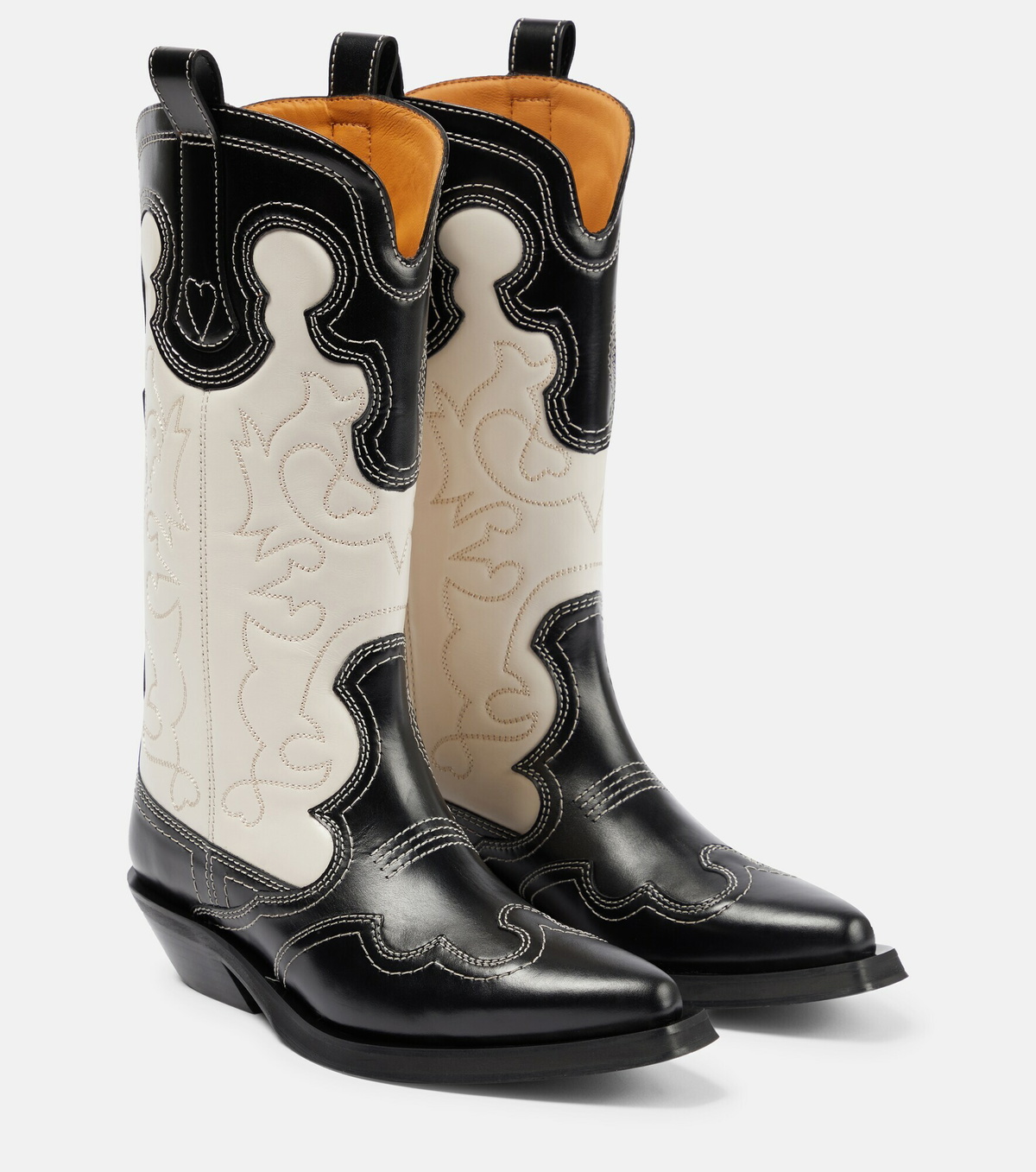 Ganni - Leather cowboy boots