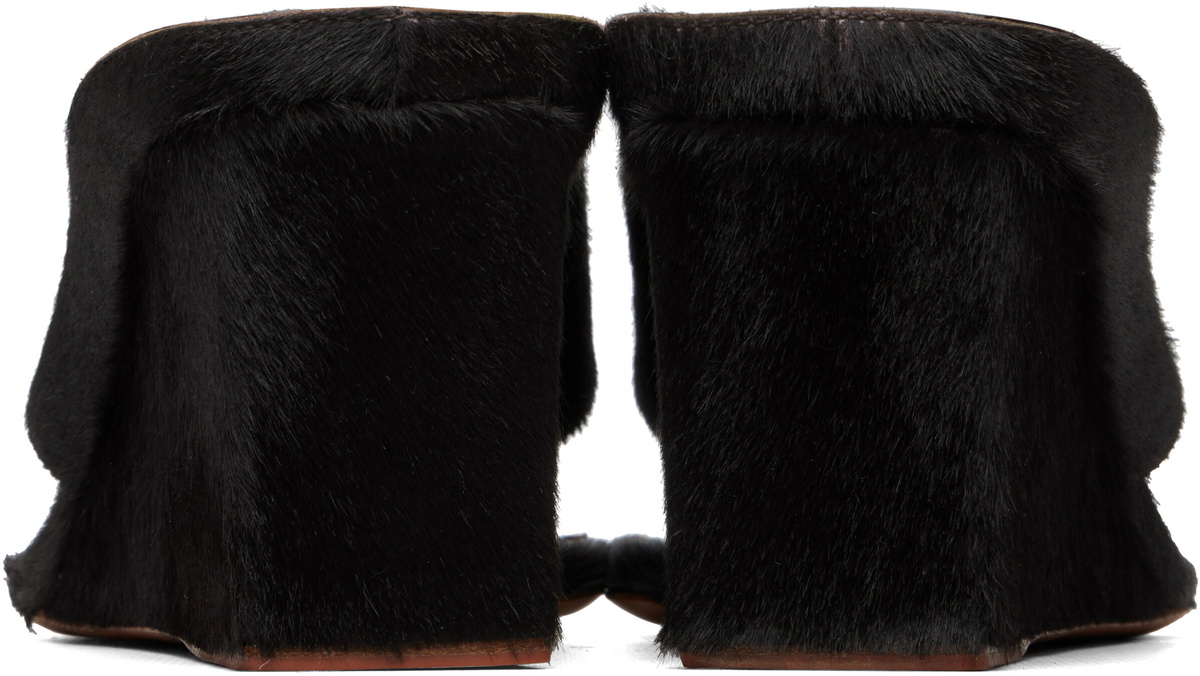 ALAÏA Brown Wedge Thong Mule Heeled Sandals