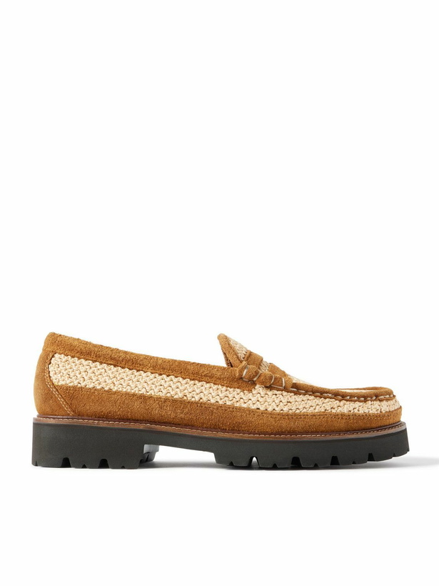 Photo: G.H. BASS - Corridor Larson Weejuns Raffia and Suede Loafers - Brown