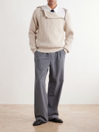 Aimé Leon Dore - Ribbed-Knit Wool-Blend Hoodie - Neutrals