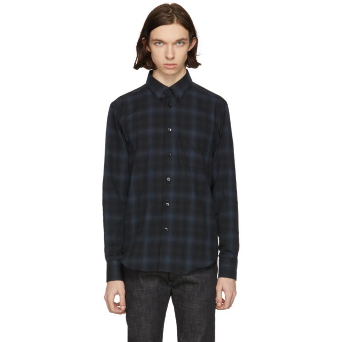 Photo: Naked and Famous Denim Black and Grey Shadow Plaid Shirt 