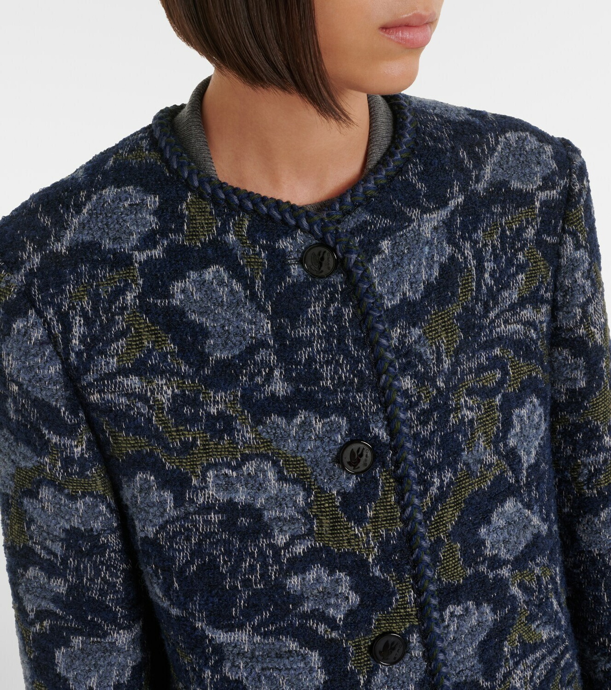 Etro Cotton and wool-blend jacquard coat
