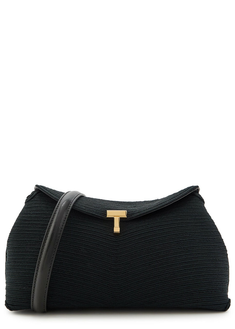 Toteme T-lock Woven Clutch - Black - One Size