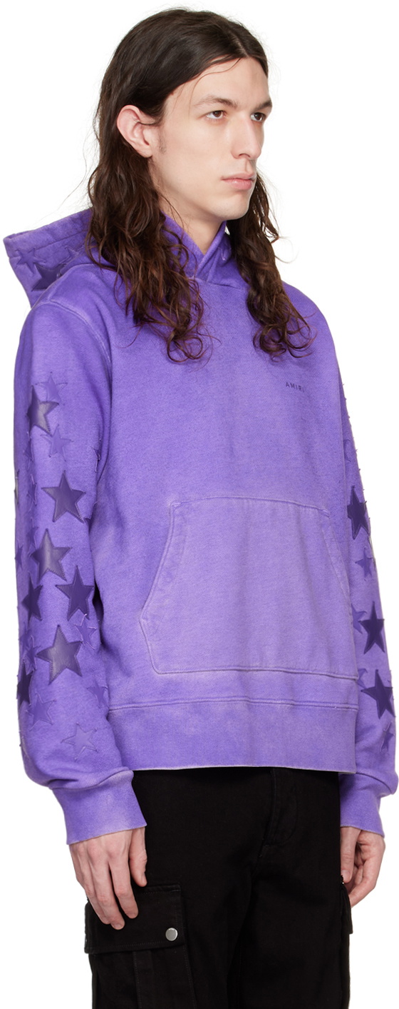 【定価41万】AMIRI Pigment Spray Star Hoodie M Amiri Pigment Spray Star Leather-Trimmed Cotton-Jersey