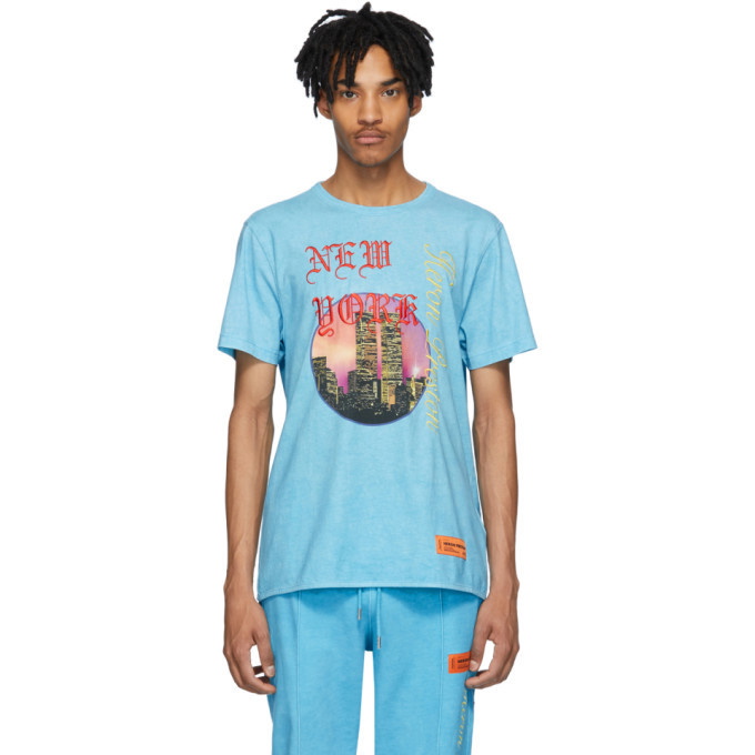 Photo: Heron Preston Blue NYC Skyline T-Shirt