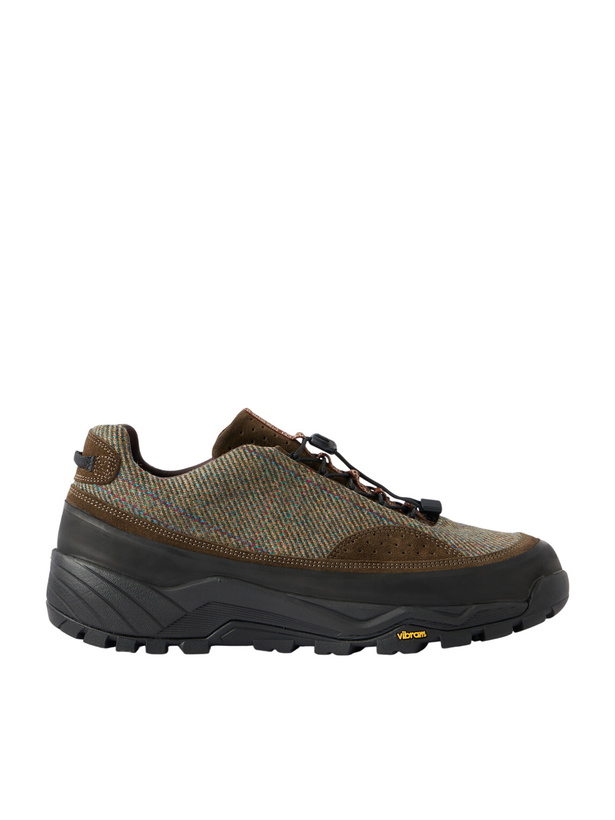 Photo: Diemme - Rayon Vert Grappa Hiker Suede-Trimmed Tweed Sneakers - Green
