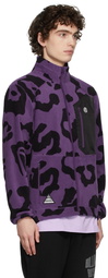 Billionaire Boys Club Purple Leopard Zip Fleece Sweatshirt