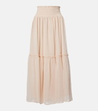 Xu Zhi Gathered chiffon maxi skirt
