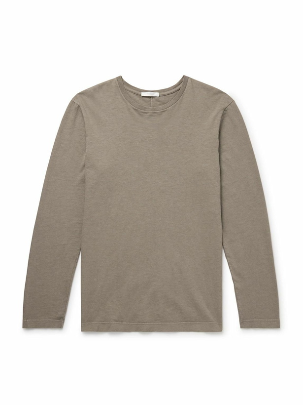Photo: The Row - Leon Slub Cotton-Jersey T-Shirt - Neutrals