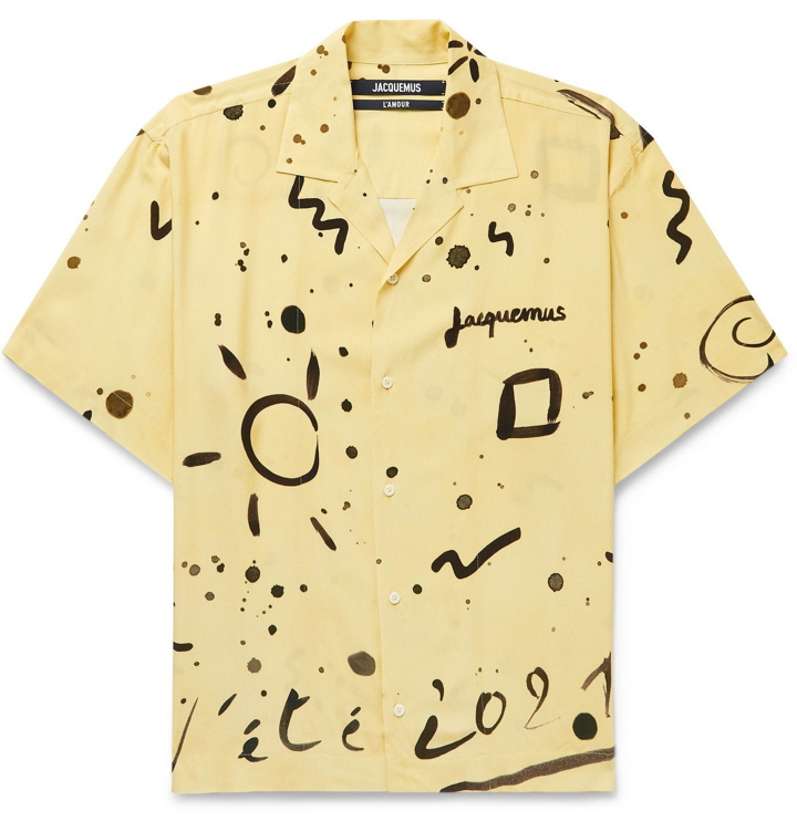 Photo: JACQUEMUS - Oversized Camp-Collar Printed Woven Shirt - Yellow