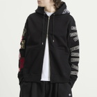 MASTERMIND WORLD Men's Multi Patched Zip-Up Hoodie in Black