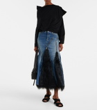 Junya Watanabe Low-rise denim maxi skirt