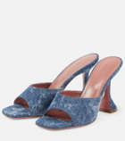Amina Muaddi Lupita denim mules