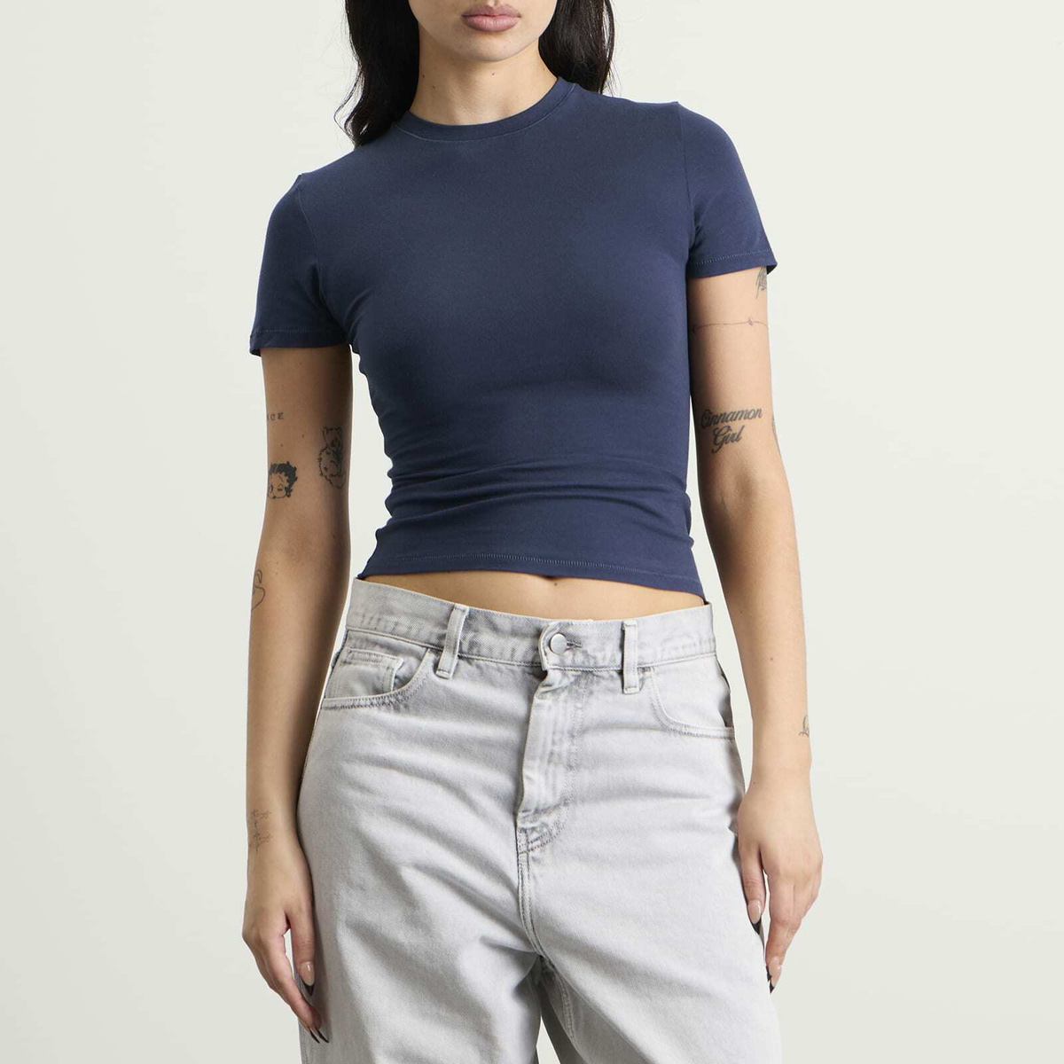 SKIMS Women's Cotton Jersey T-Shirt in Navy